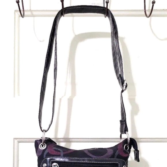 Target Small Black Purple Fuchsia Blue Tan Crossbody Shoulder Bag Purse Top Zip - Picture 5 of 13